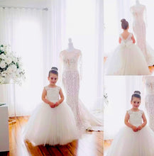 Load image into Gallery viewer, Lace Applique Flower Girls Dress - Little JQube
