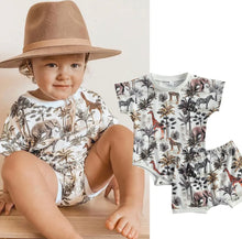 Load image into Gallery viewer, Animal Print Short Sleeve Tops and Shorts - Little JQube
