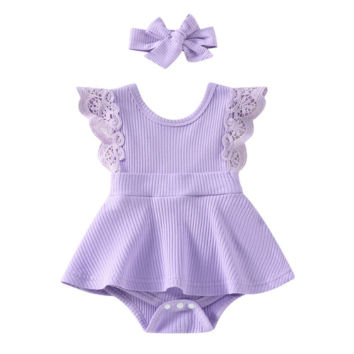 Dress Style Romper with Headband Set - Little JQube