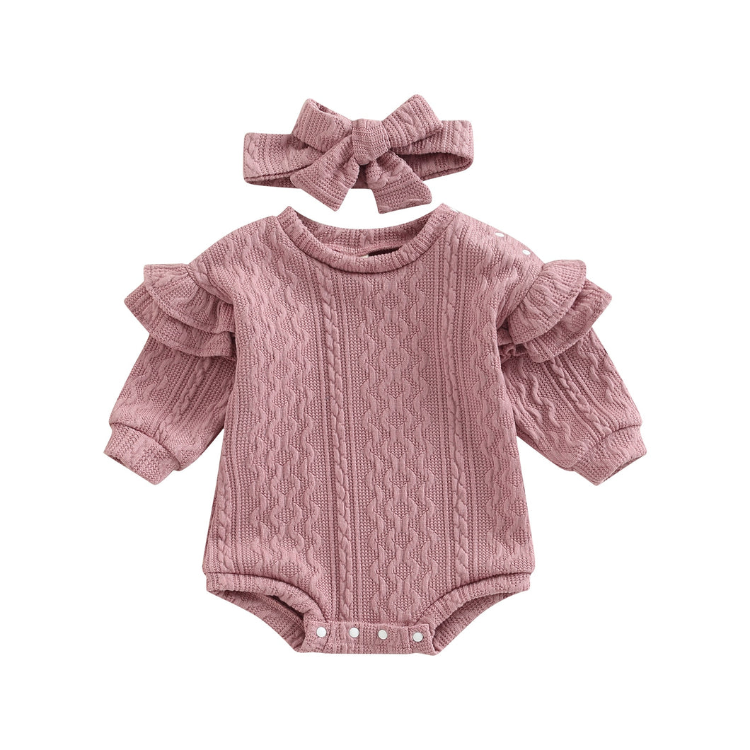 Amy Ruffle Long Sleeve Romper - Little JQube