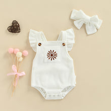 Load image into Gallery viewer, Sun Print Ruffle Romper with Hair Bow - Little JQube
