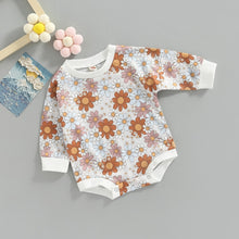 Load image into Gallery viewer, Sunflowers Print Sweatshirt Romper - Little JQube
