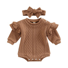 Load image into Gallery viewer, Amy Ruffle Long Sleeve Romper - Little JQube
