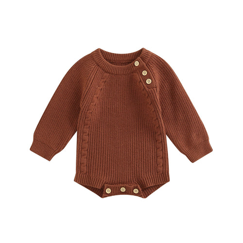 Knit Sweater Button Romper - Little JQube