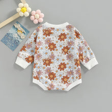 Load image into Gallery viewer, Sunflowers Print Sweatshirt Romper - Little JQube
