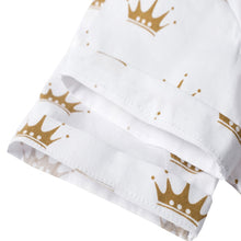 Load image into Gallery viewer, Crown Printed Shirt with Short Bowtie and Leather Belt - Little JQube
