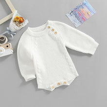 Load image into Gallery viewer, Knit Sweater Button Romper - Little JQube
