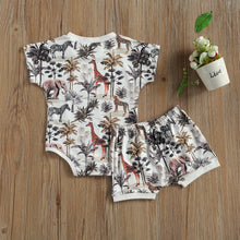 Load image into Gallery viewer, Animal Print Short Sleeve Tops and Shorts - Little JQube
