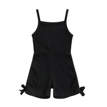 Load image into Gallery viewer, Black Ribbed Sleeveless Romper - Little JQube
