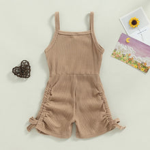 Load image into Gallery viewer, Brown Ribbed Sleeveless Romper - Little JQube
