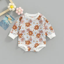 Load image into Gallery viewer, Sunflowers Print Sweatshirt Romper - Little JQube
