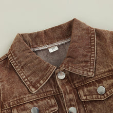 Load image into Gallery viewer, Brown Denim Jean Jacket - Little JQube
