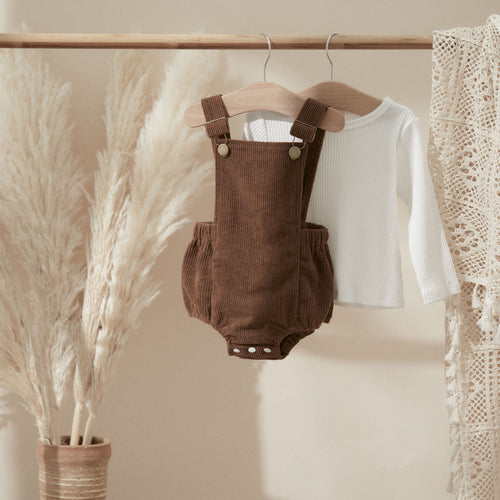 Baby Ribbed Top and Suspender Romper - Little JQube