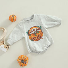 Load image into Gallery viewer, Pumpkin Print Sweatshirt Romper - Little JQube
