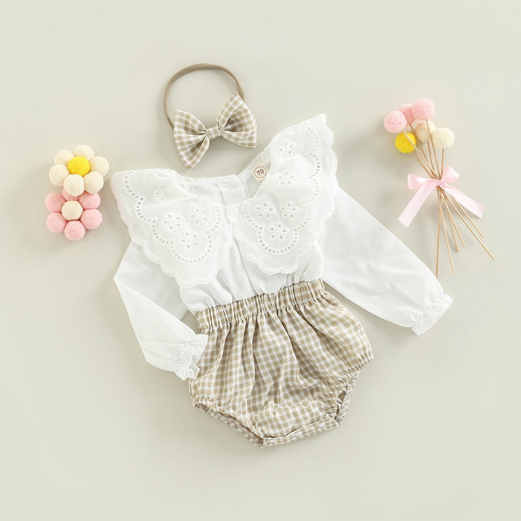 Long Sleeve Romper and Hairband Set - Little JQube