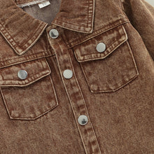 Load image into Gallery viewer, Brown Denim Jean Jacket - Little JQube
