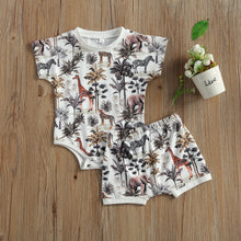 Load image into Gallery viewer, Animal Print Short Sleeve Tops and Shorts - Little JQube
