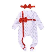 Load image into Gallery viewer, Infant Polka Dot Bowknot Romper - Little JQube
