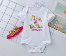 Load image into Gallery viewer, My First Birthday Letter Printed Top and Mesh Skirt - Little JQube
