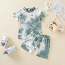 Load image into Gallery viewer, Tie-Dye Short-Sleeved T-Shirt with Short - Little JQube
