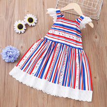 Load image into Gallery viewer, Summer Sleeveless Firework Flag Dress - Little JQube
