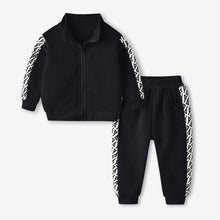 Load image into Gallery viewer, 2 PCS Long Sleeve Zipper Tracksuit Set - Little JQube
