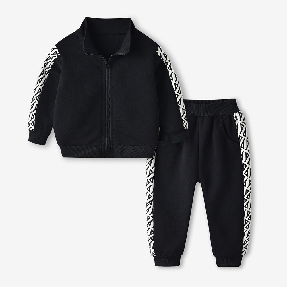 2 PCS Long Sleeve Zipper Tracksuit Set - Little JQube