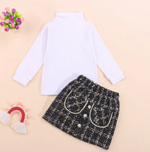 Load image into Gallery viewer, Long Sleeve Pullover Top and Plaid Skirt - Little JQube
