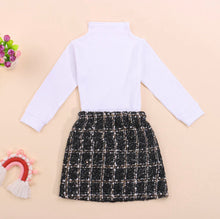 Load image into Gallery viewer, Long Sleeve Pullover Top and Plaid Skirt - Little JQube
