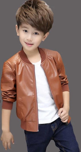 Boys' Fashion Leather Jacket - Little JQube