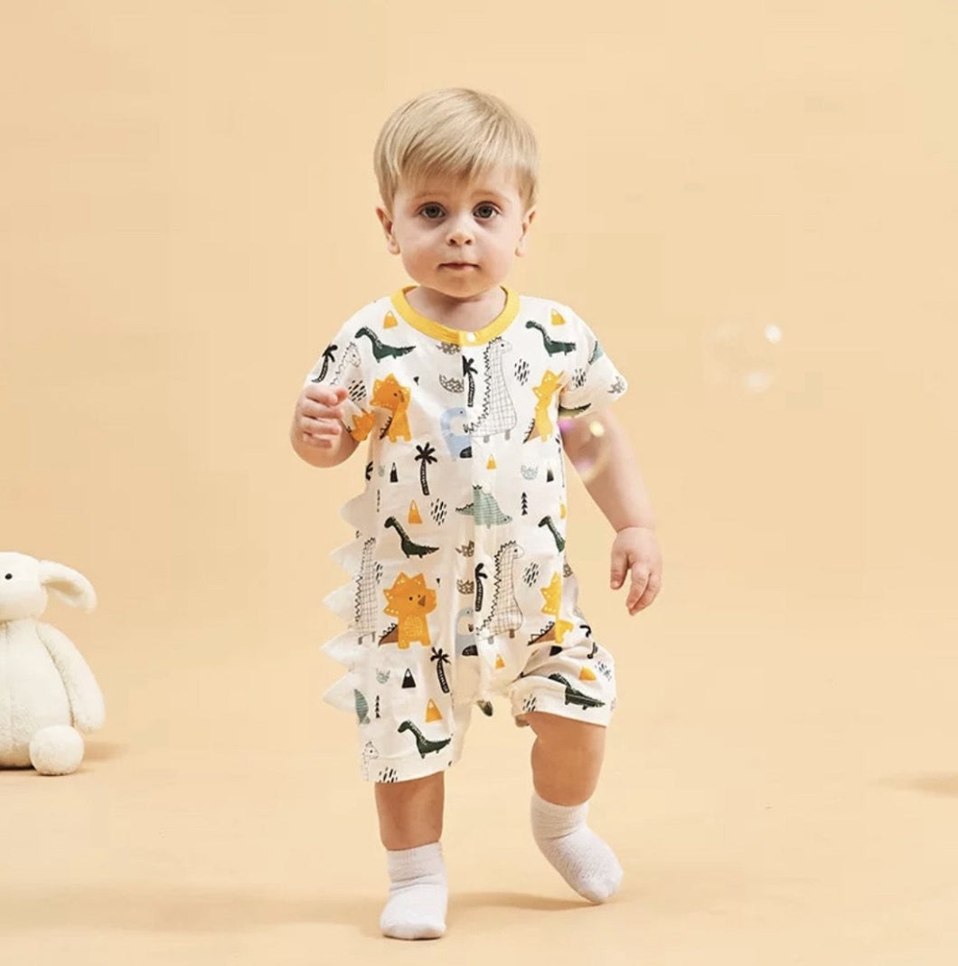 Short Sleeve Dinosaur Romper - Little JQube