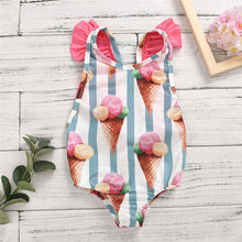 Load image into Gallery viewer, Ice-cream Cone Print Swimsuit - Little JQube
