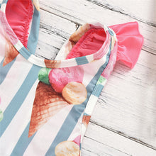 Load image into Gallery viewer, Ice-cream Cone Print Swimsuit - Little JQube
