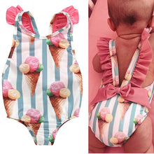 Load image into Gallery viewer, Ice-cream Cone Print Swimsuit - Little JQube
