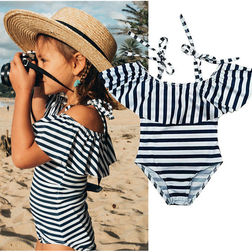 Baby Girl Striped Swimsuit - Little JQube