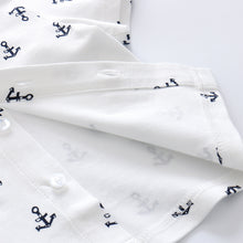 Load image into Gallery viewer, Anchor Pattern Bow Tie Shirt and Stars Print Suspender Shorts Set - Little JQube
